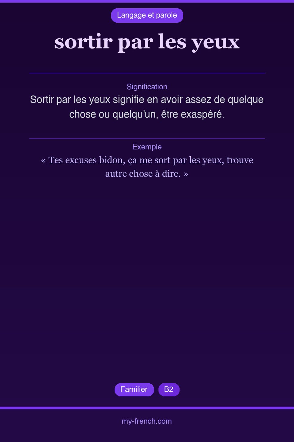 sortir par les yeux : que veut dire cette expression ?
