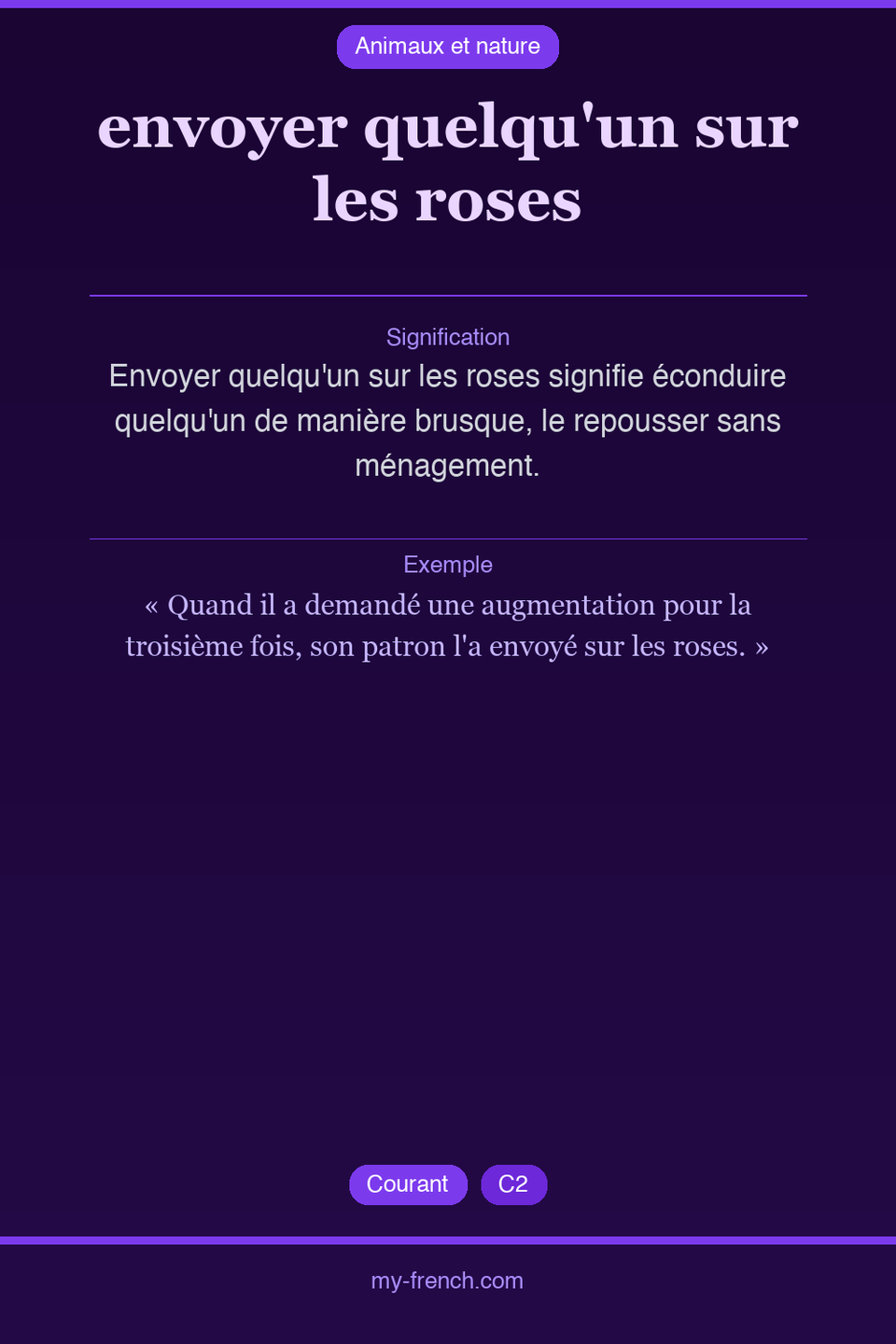 envoyer quelqu'un sur les roses : que veut dire cette expression ?