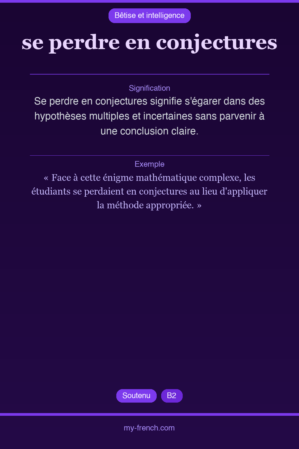 se perdre en conjectures : que veut dire cette expression ?