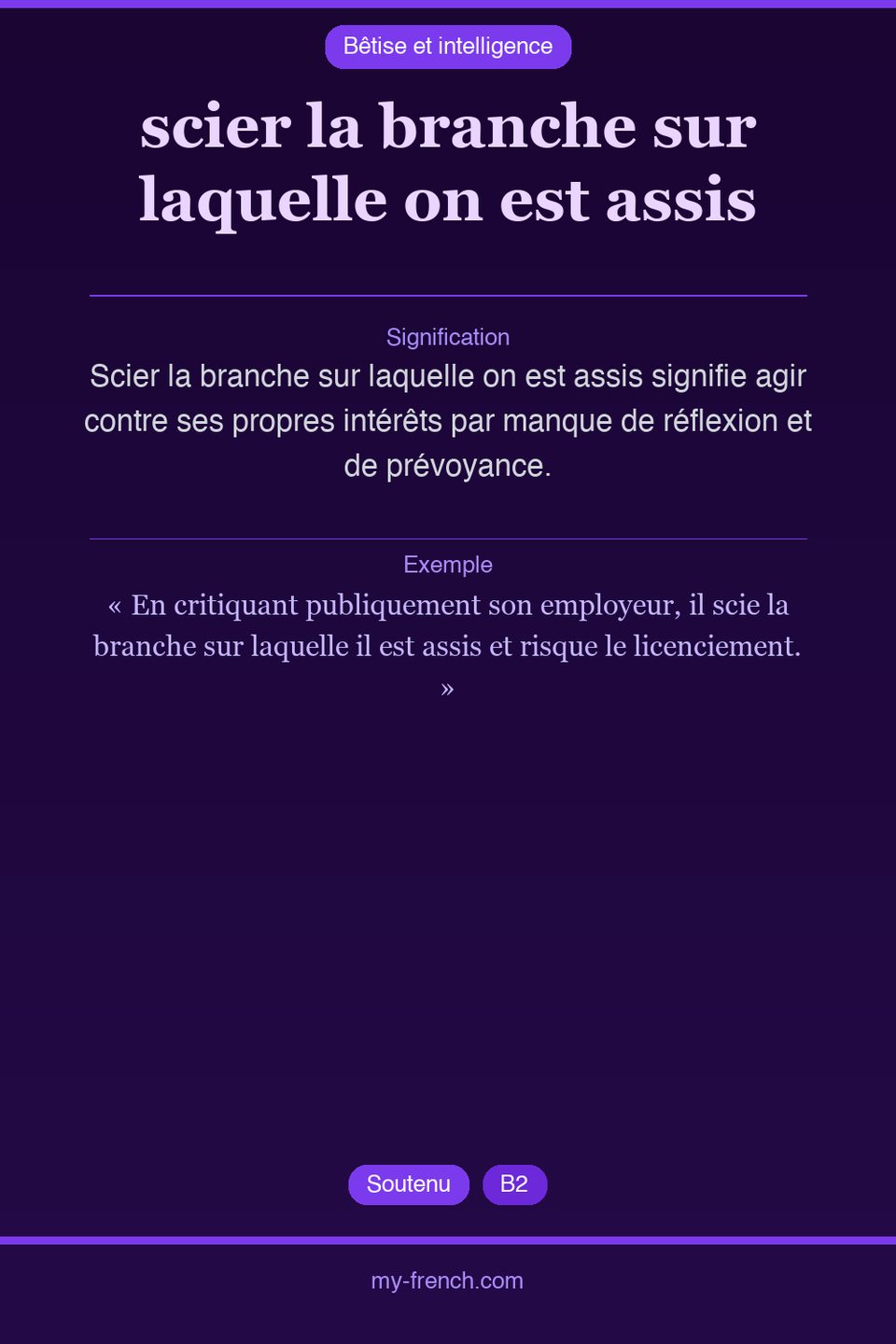 scier la branche sur laquelle on est assis : que veut dire cette expression ?