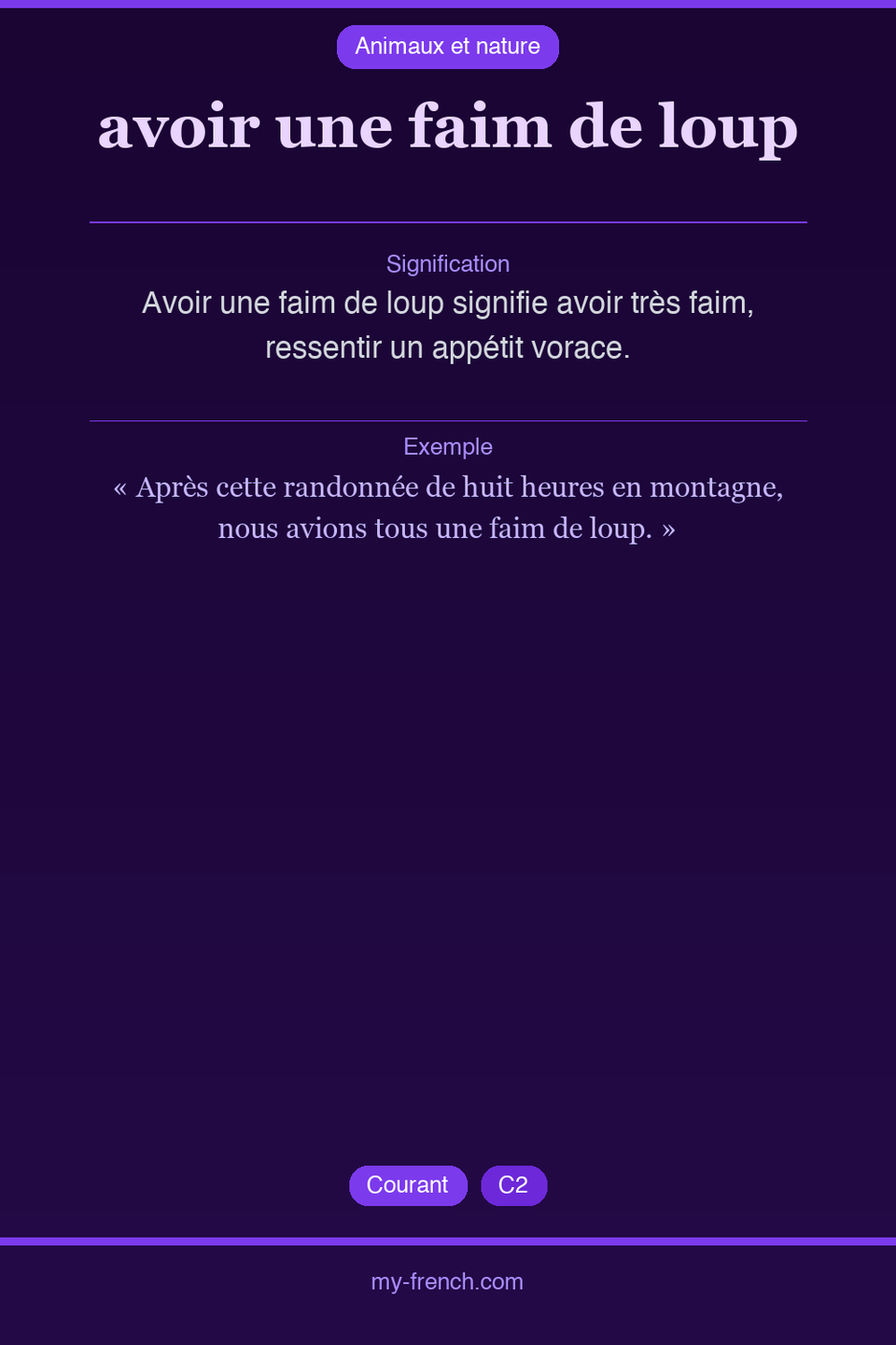 avoir une faim de loup : que veut dire cette expression ?