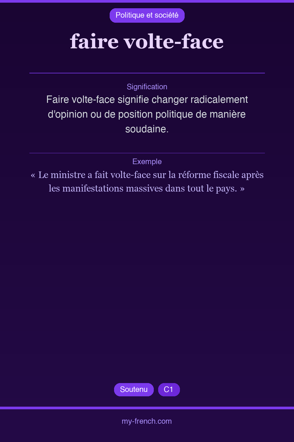 faire volte-face : que veut dire cette expression ?
