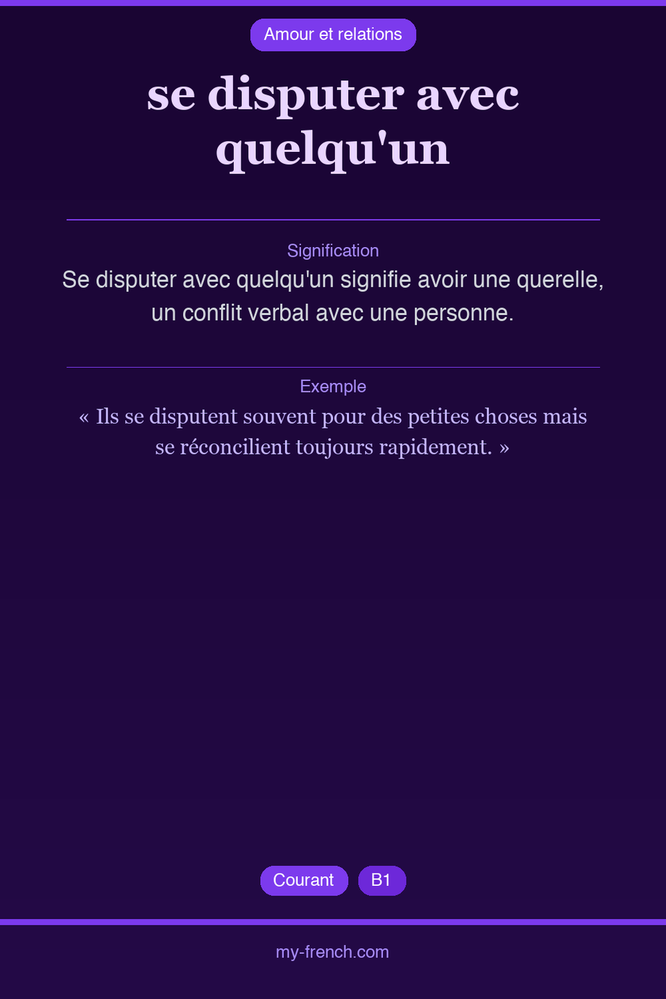 se disputer avec quelqu'un : que veut dire cette expression ?