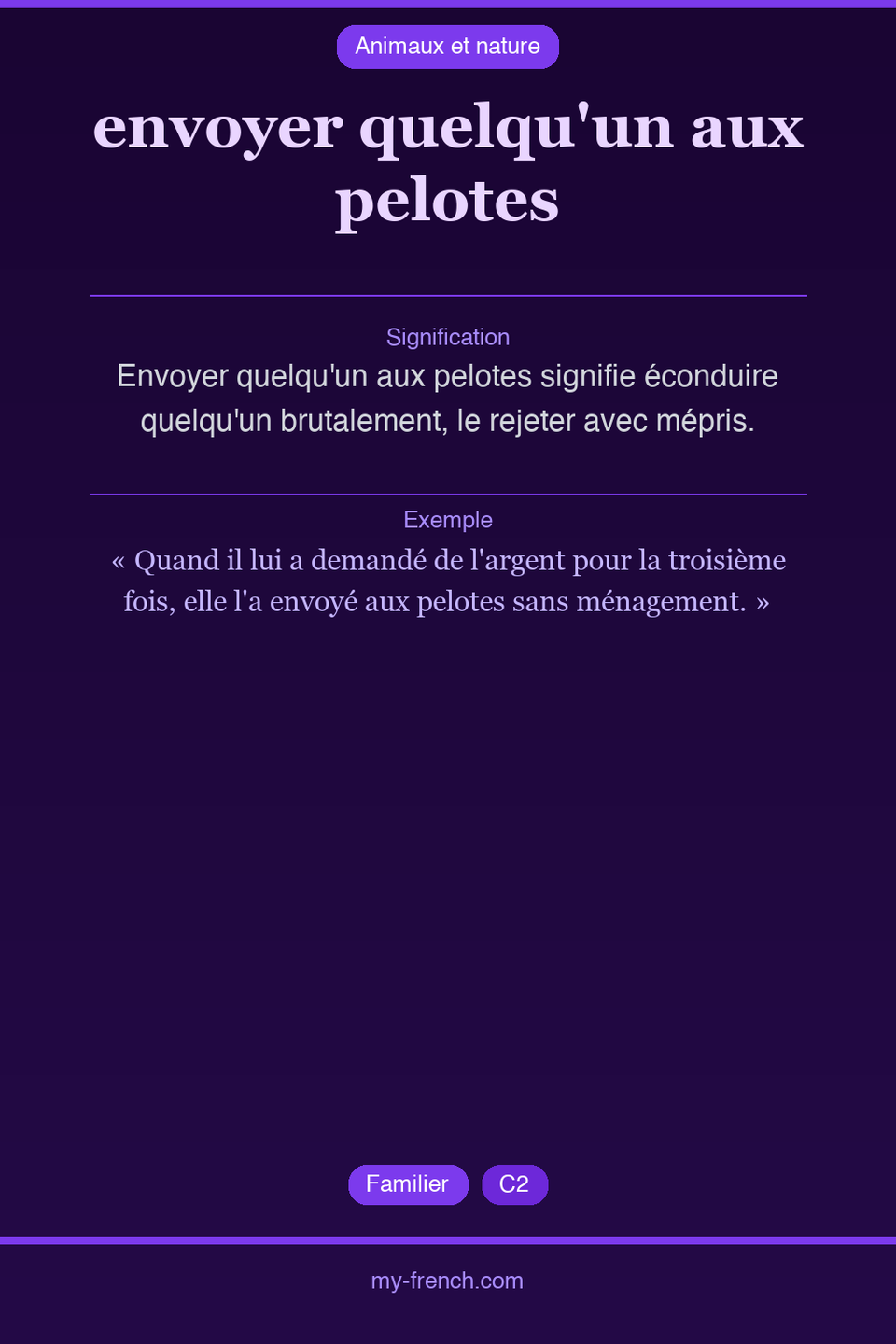 envoyer quelqu'un aux pelotes : que veut dire cette expression ?