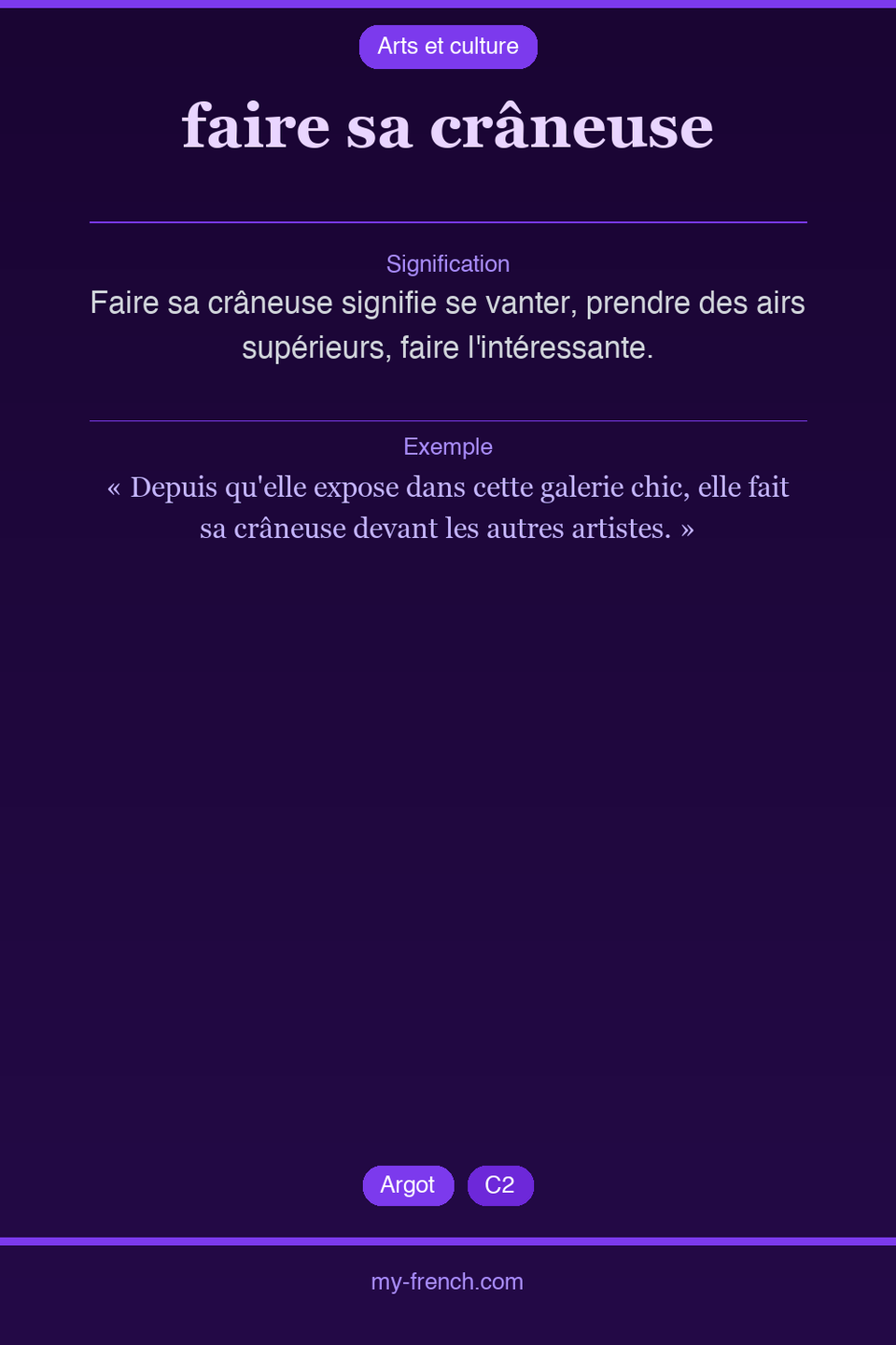 faire sa crâneuse : que veut dire cette expression ?