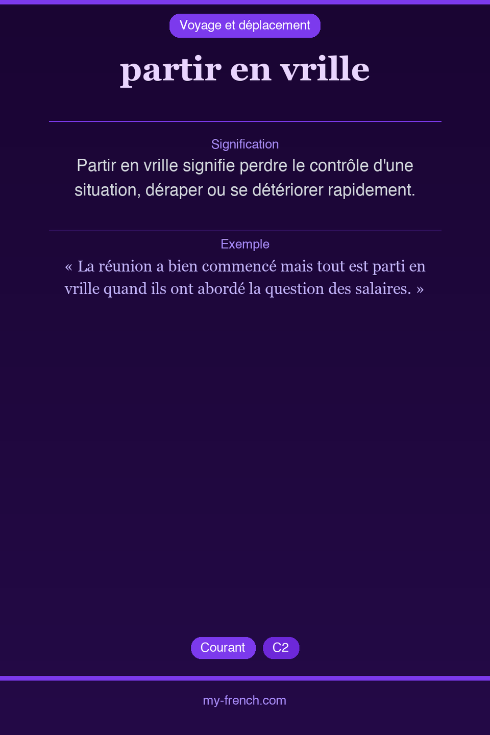 partir en vrille : que veut dire cette expression ?