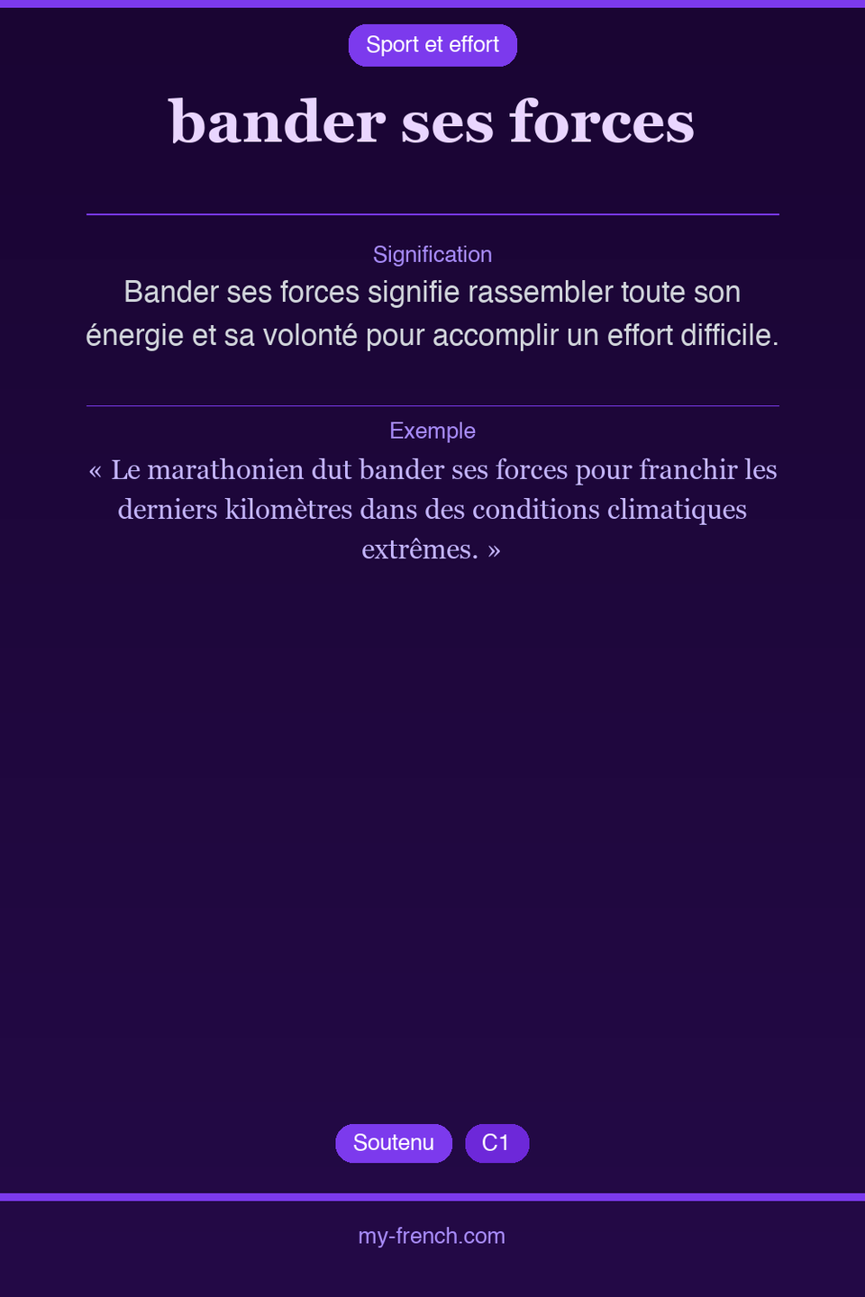 bander ses forces : que veut dire cette expression ?