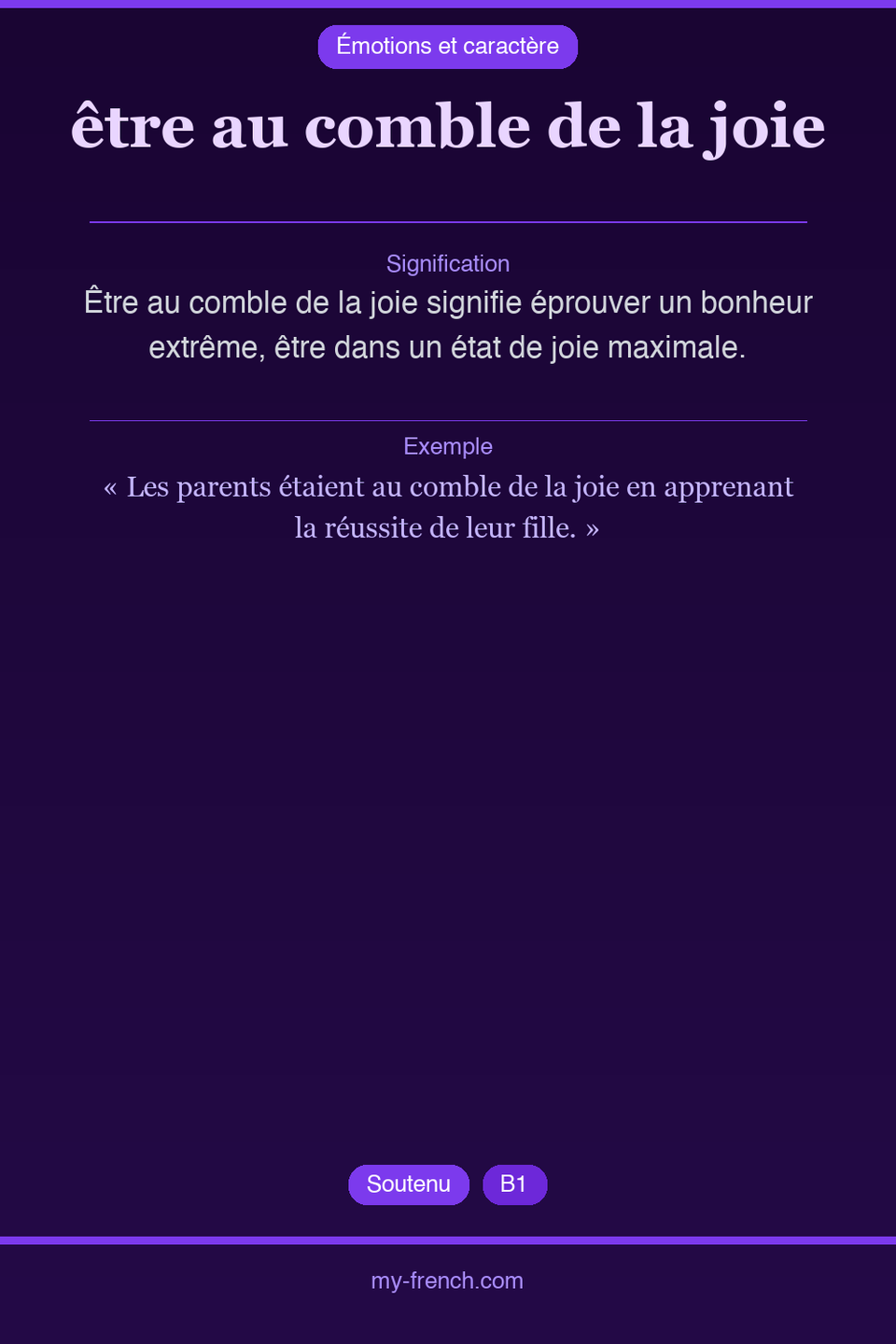 être au comble de la joie : que veut dire cette expression ?