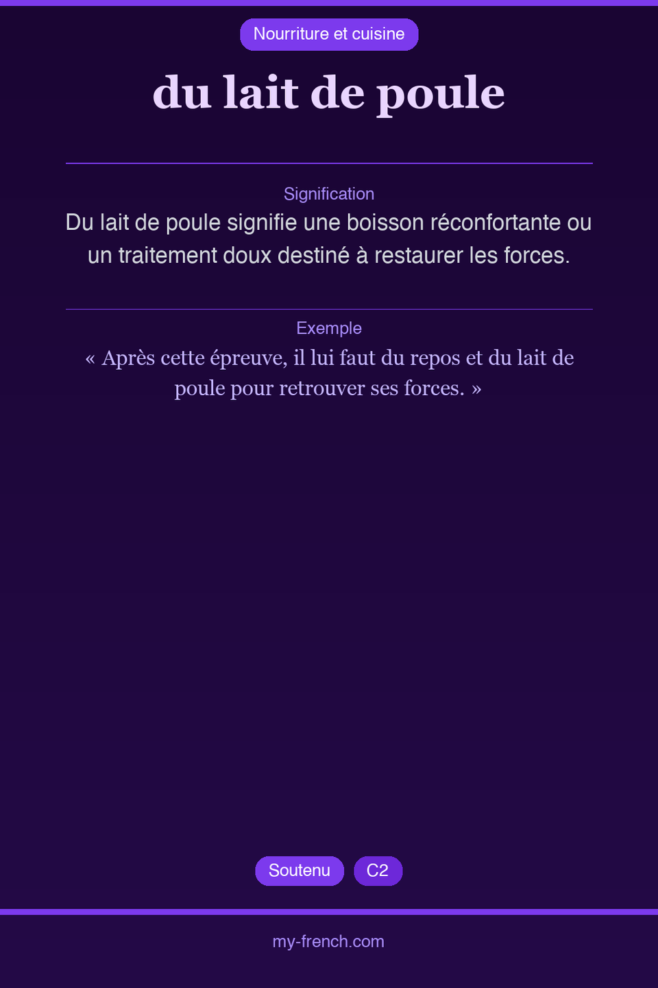 du lait de poule : que veut dire cette expression ?