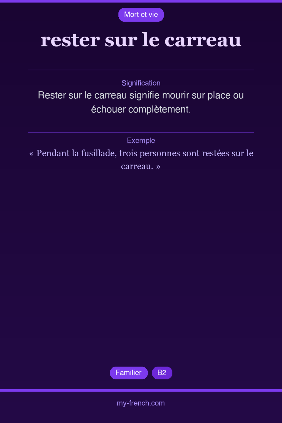 rester sur le carreau : que veut dire cette expression ?