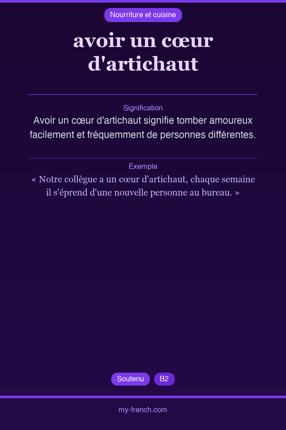avoir un cœur d'artichaut : que veut dire cette expression ?
