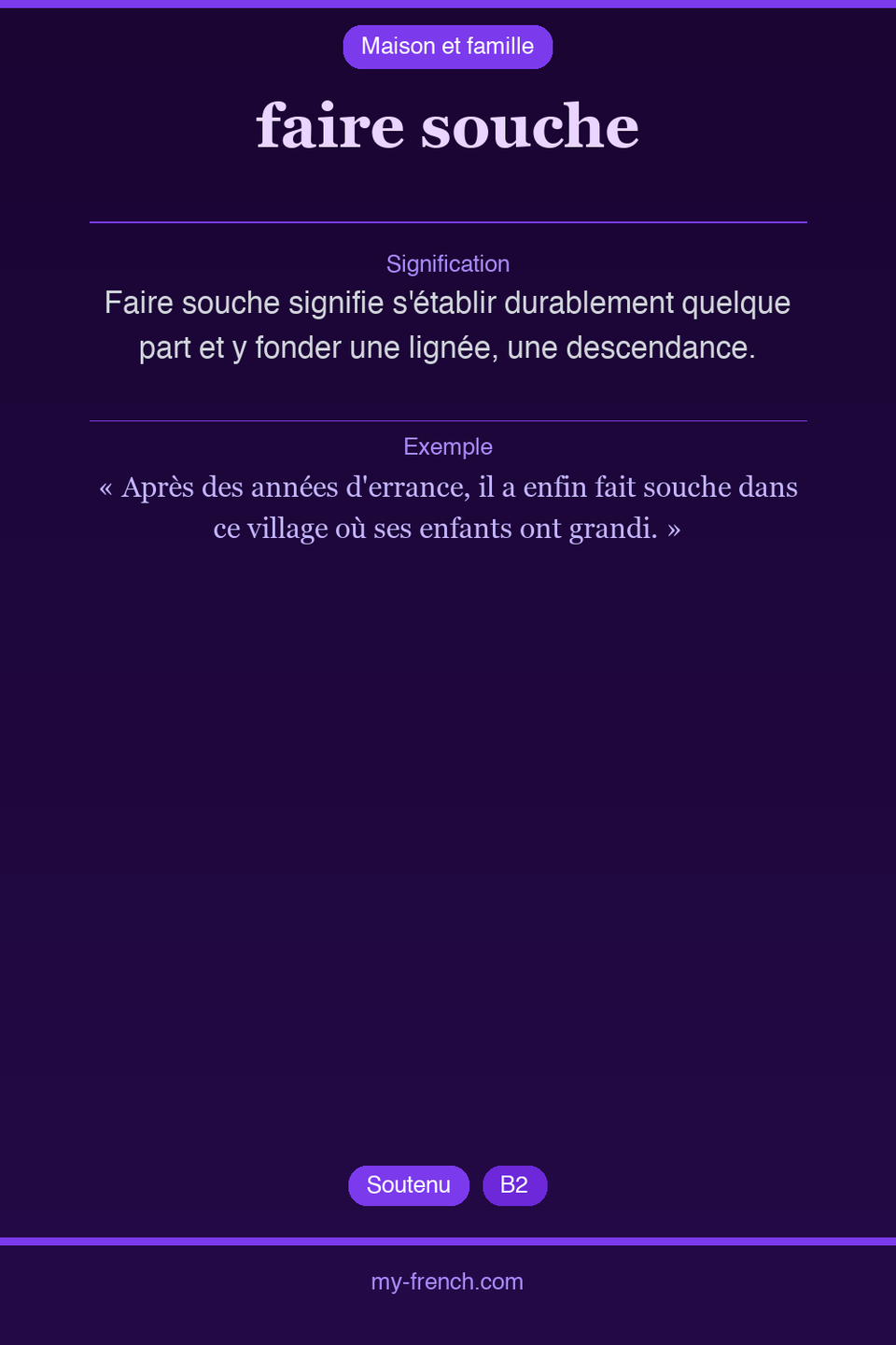 faire souche : que veut dire cette expression ?