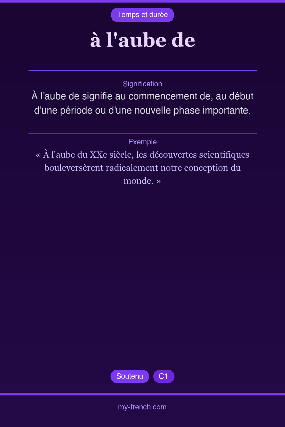 à l'aube de : que veut dire cette expression ?