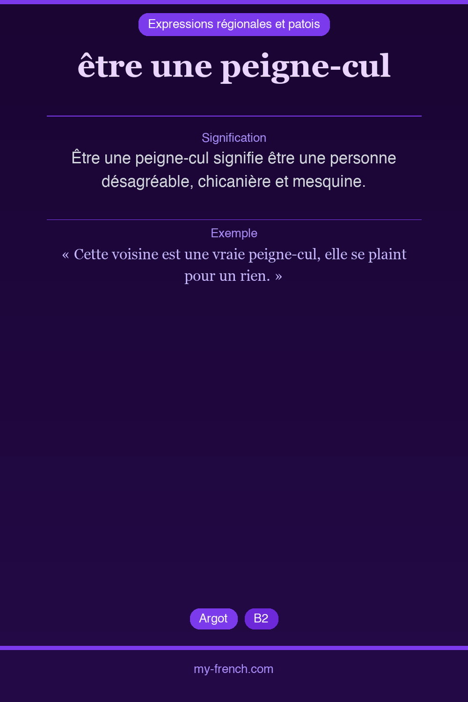 être une peigne-cul : que veut dire cette expression ?