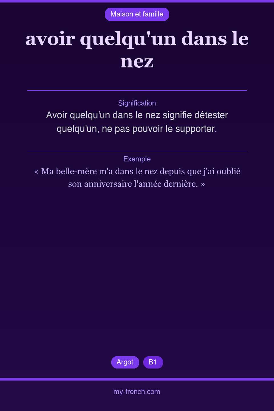 avoir quelqu'un dans le nez : que veut dire cette expression ?