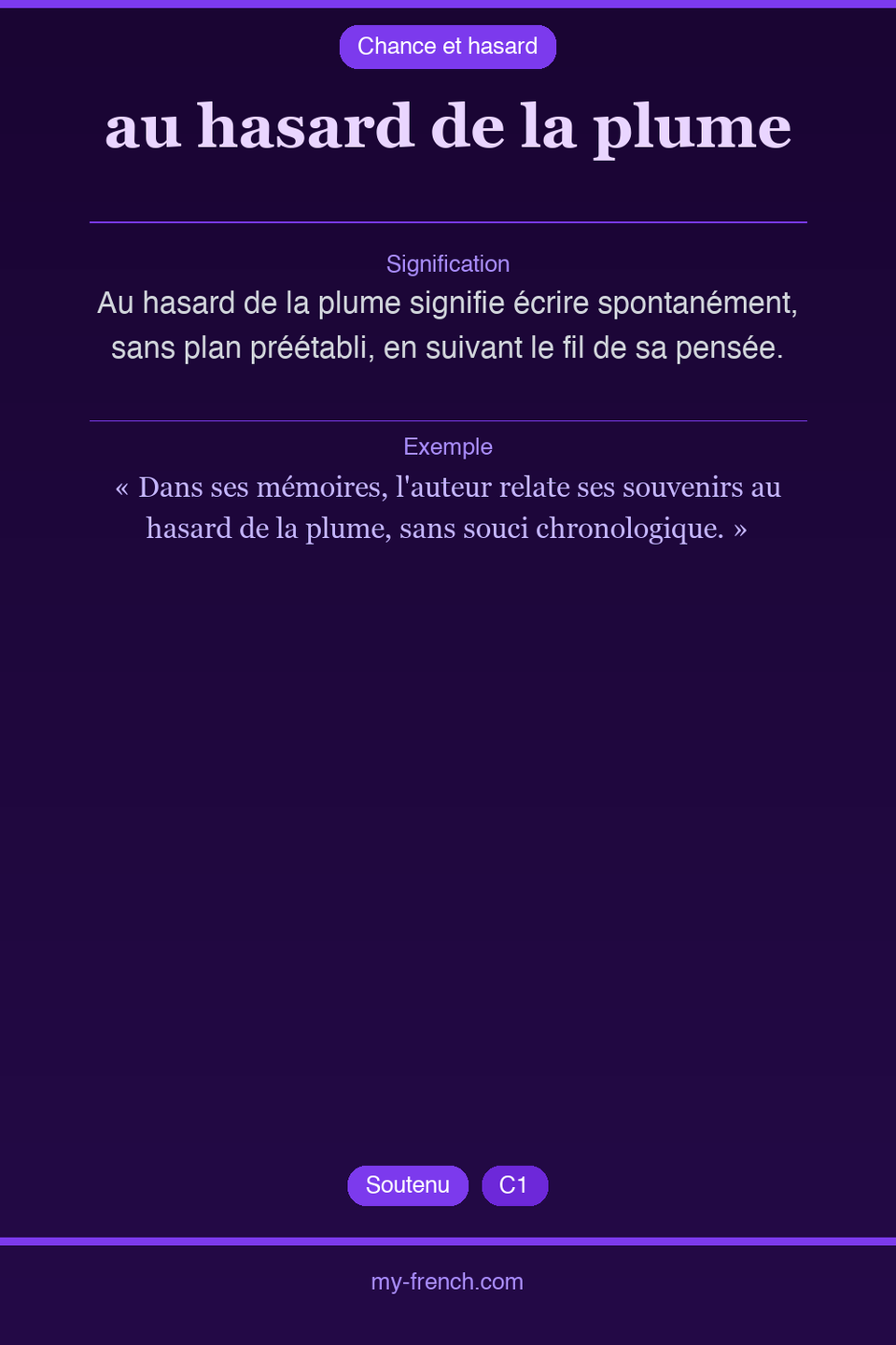 au hasard de la plume : que veut dire cette expression ?