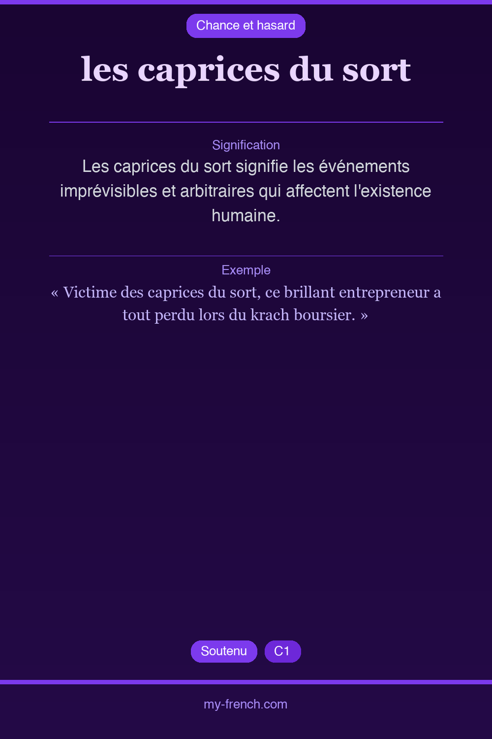 les caprices du sort : que veut dire cette expression ?