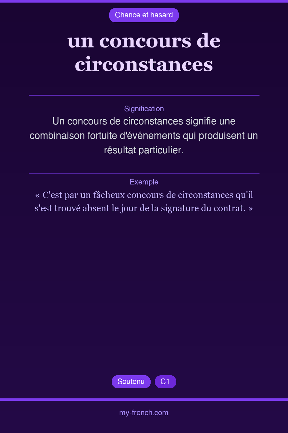 un concours de circonstances : que veut dire cette expression ?
