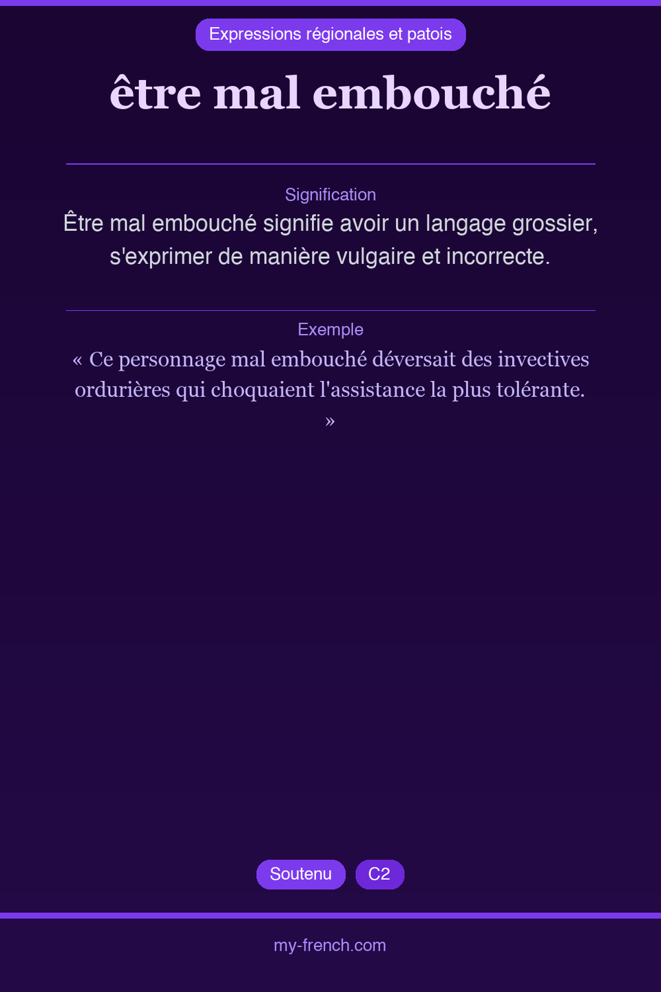 être mal embouché : que veut dire cette expression ?