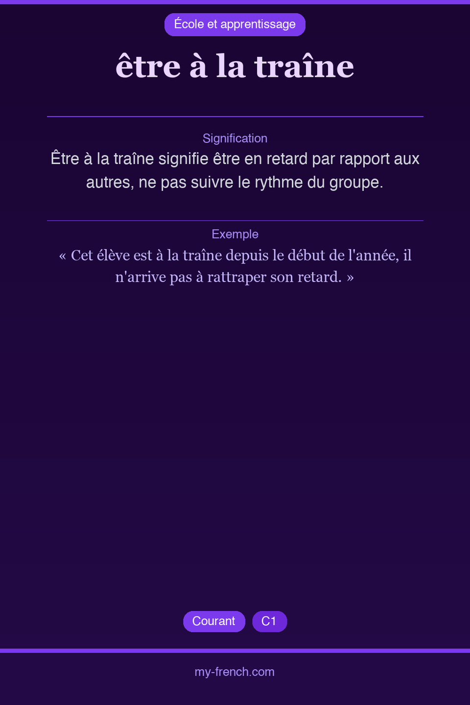 être à la traîne : que veut dire cette expression ?