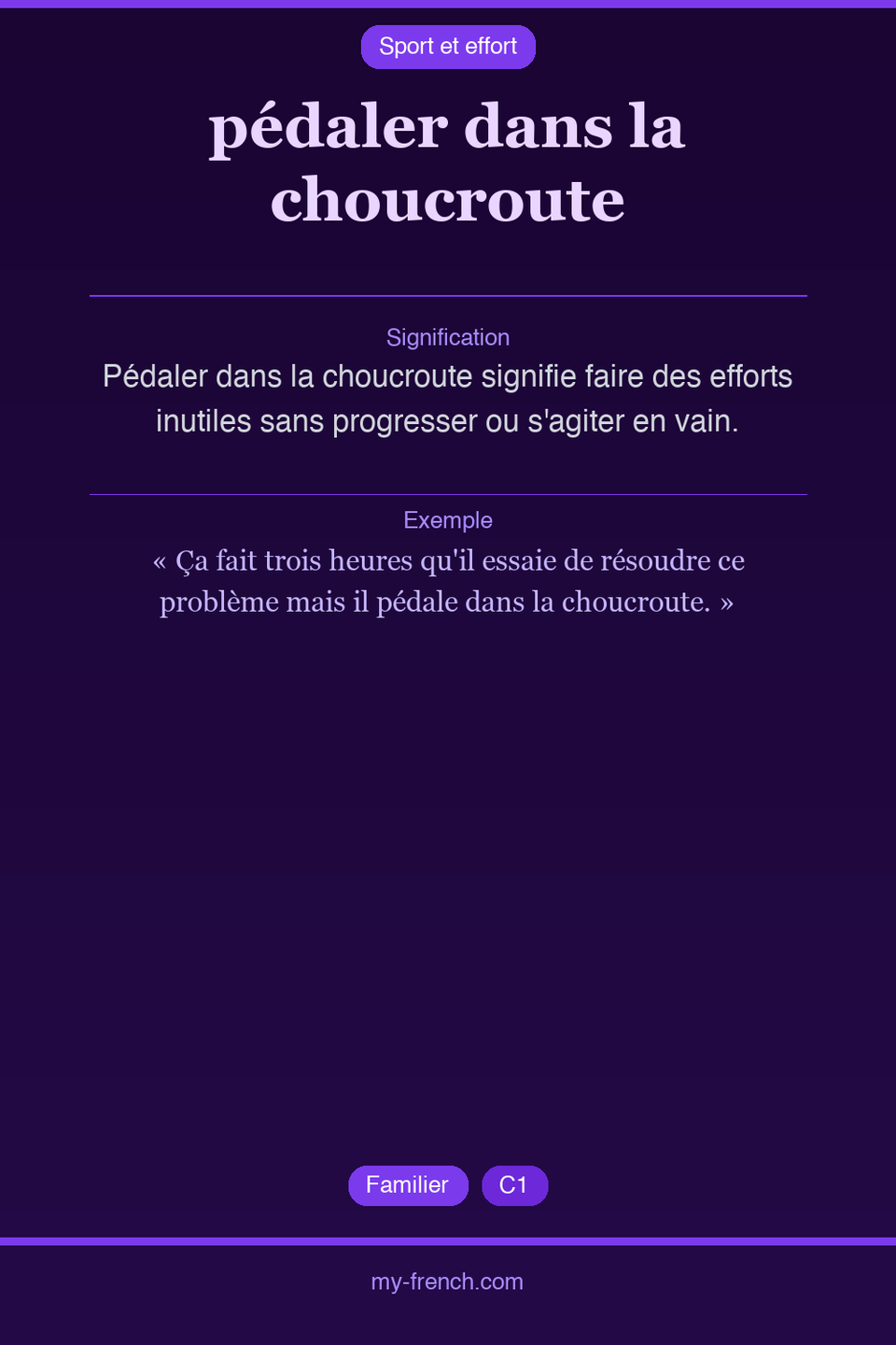 pédaler dans la choucroute : que veut dire cette expression ?