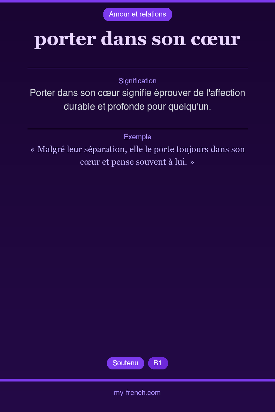 porter dans son cœur : que veut dire cette expression ?
