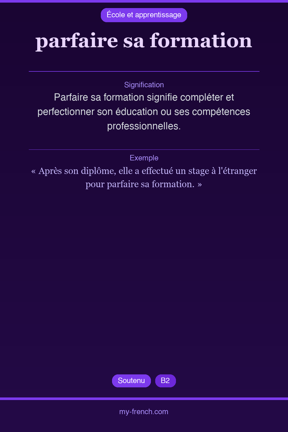 parfaire sa formation : que veut dire cette expression ?