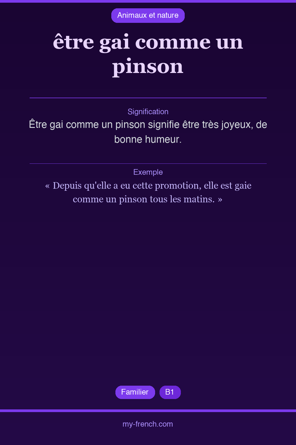 être gai comme un pinson : que veut dire cette expression ?