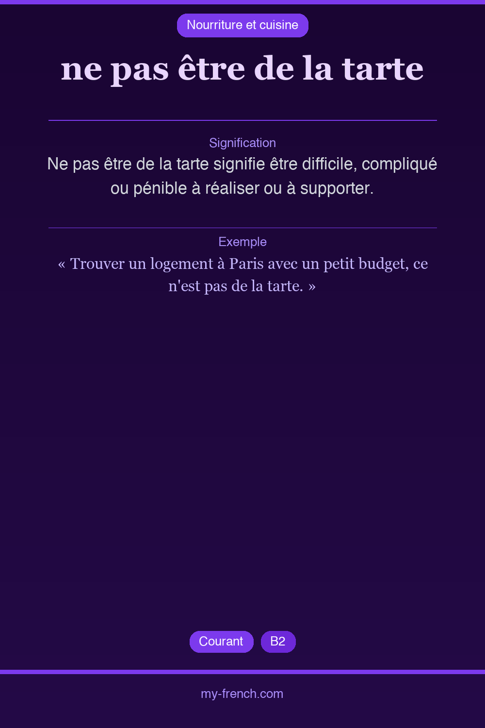 ne pas être de la tarte : que veut dire cette expression ?