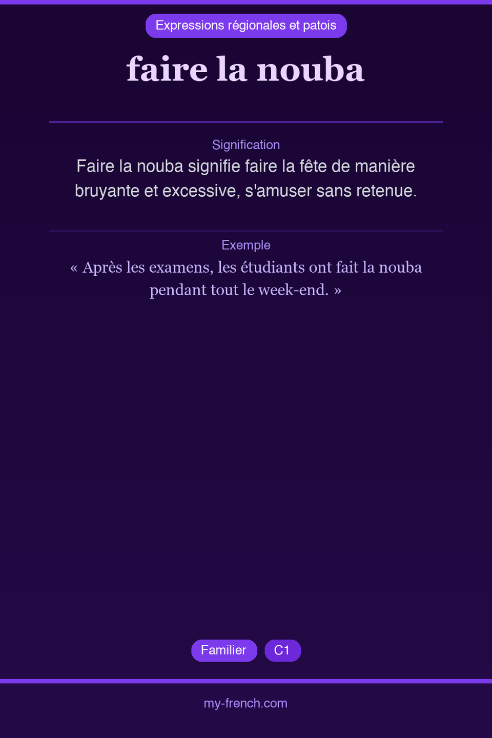 faire la nouba : que veut dire cette expression ?