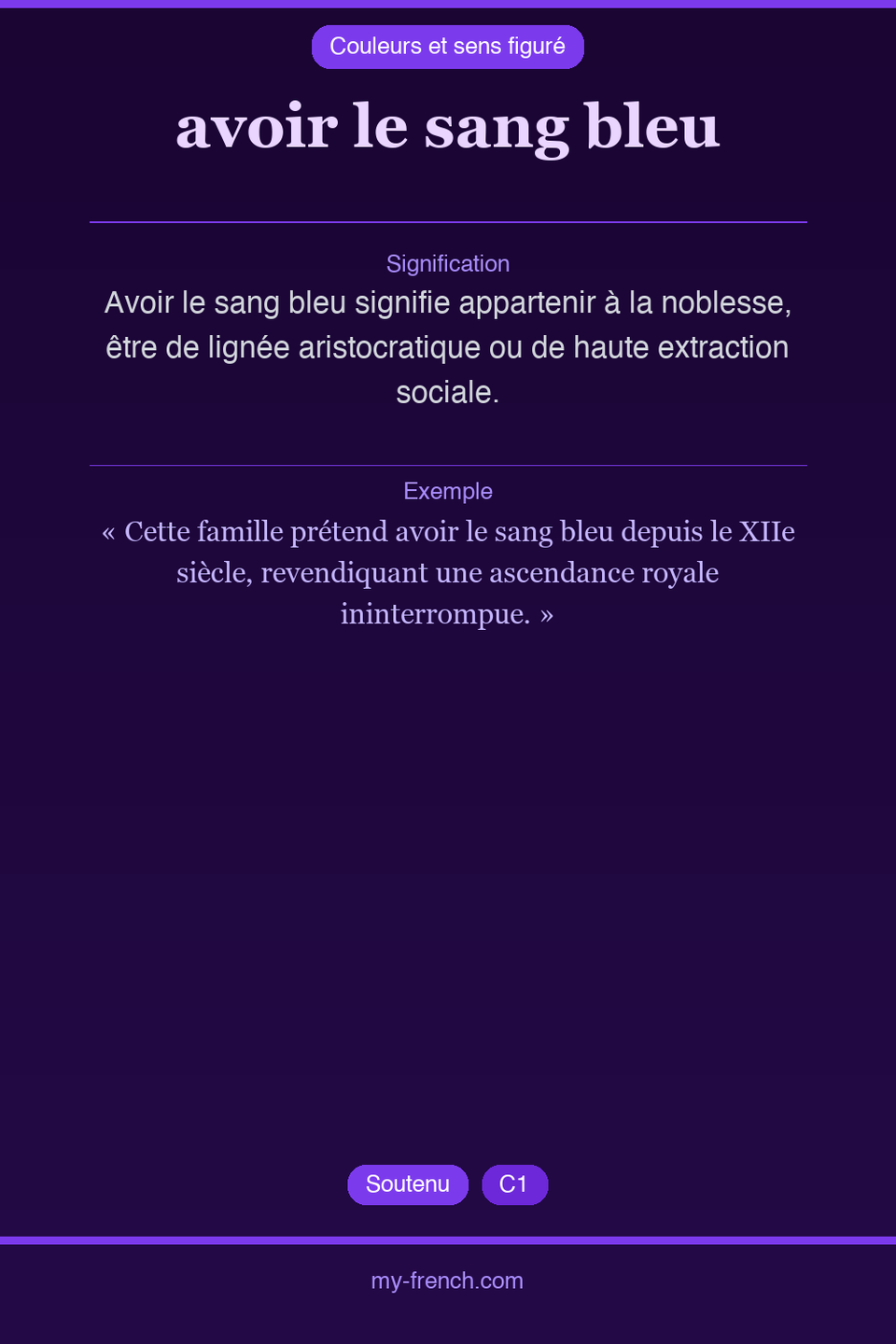 avoir le sang bleu : que veut dire cette expression ?