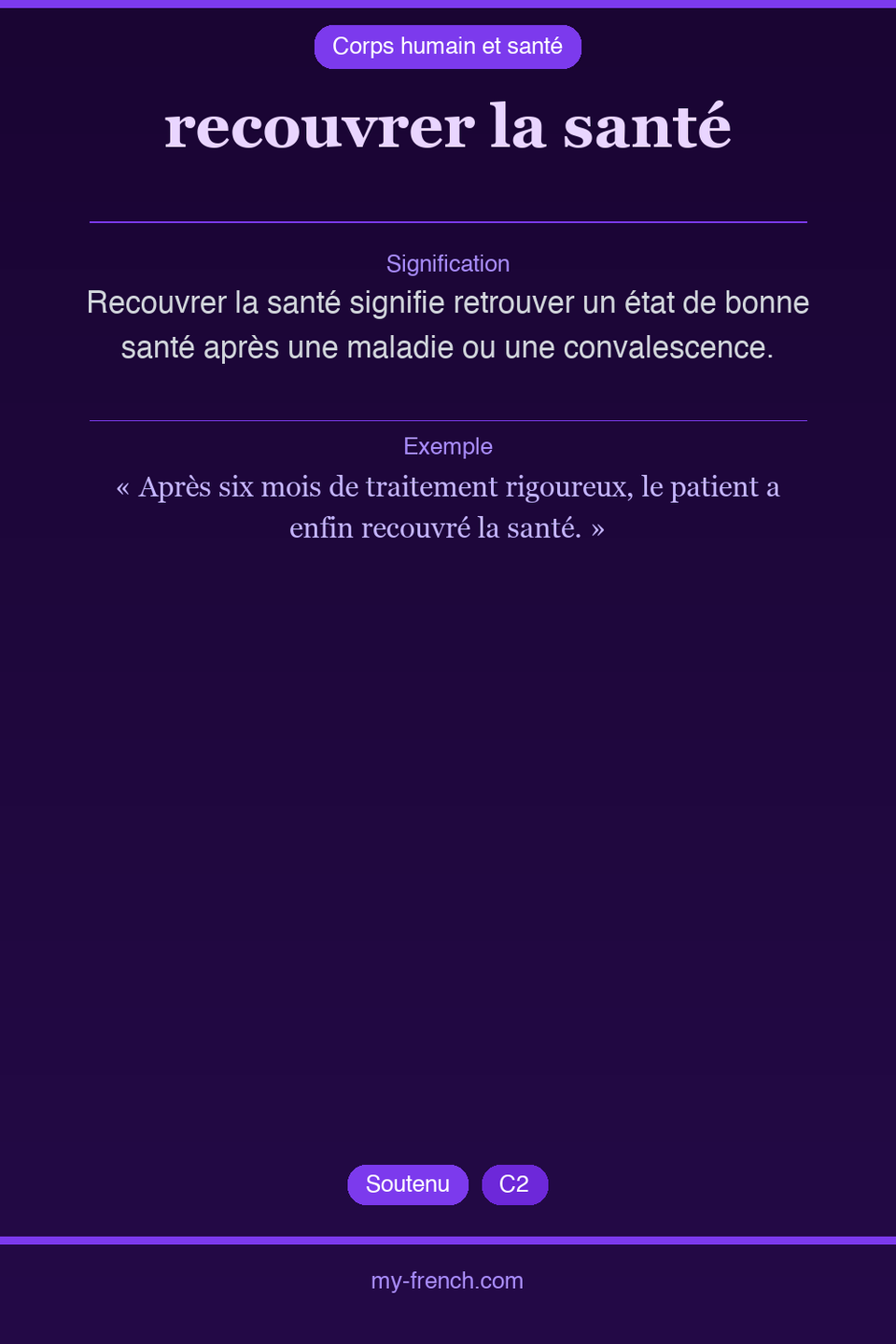 recouvrer la santé : que veut dire cette expression ?