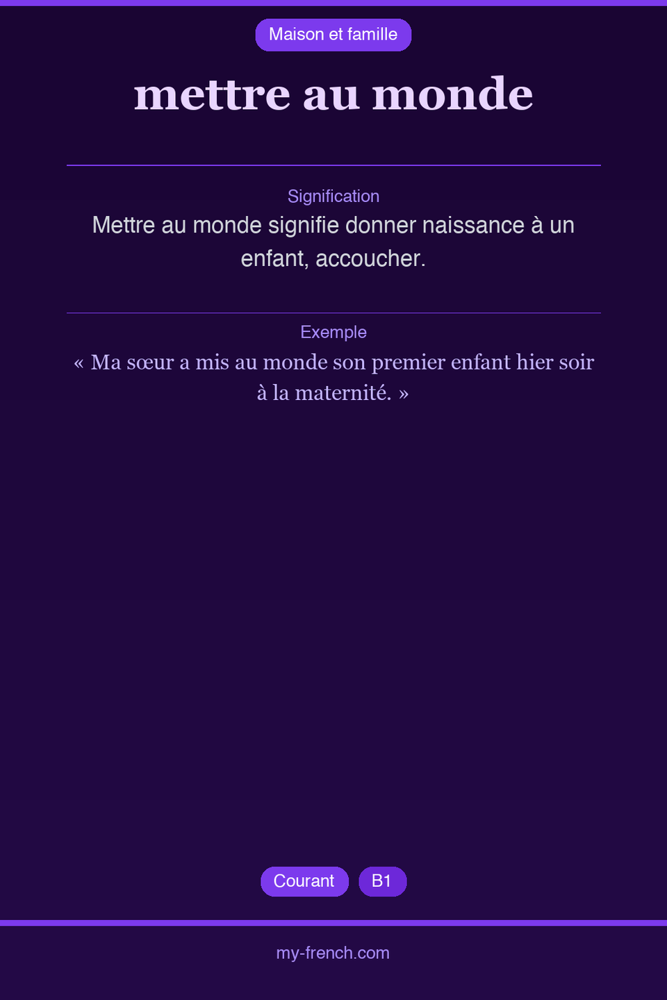 mettre au monde : que veut dire cette expression ?