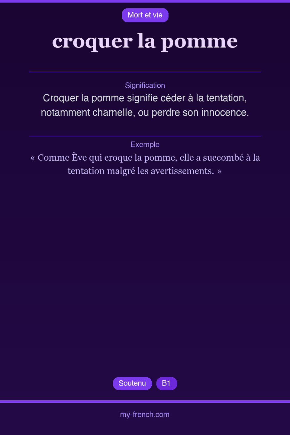 croquer la pomme : que veut dire cette expression ?