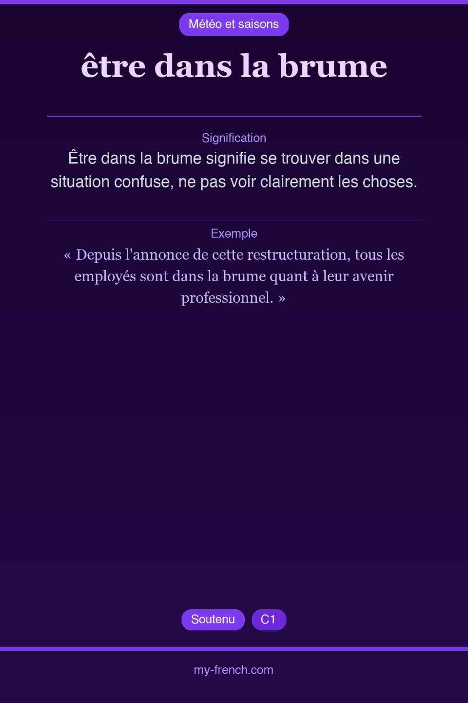 être dans la brume : que veut dire cette expression ?