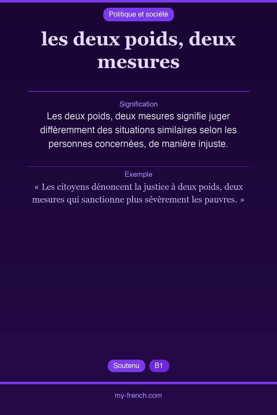 les deux poids, deux mesures : que veut dire cette expression ?