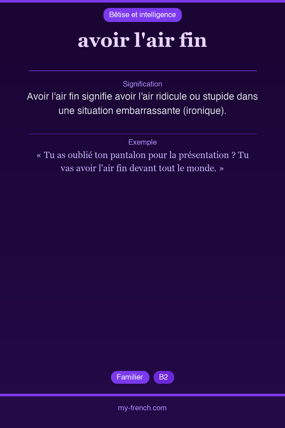 avoir l'air fin : que veut dire cette expression ?