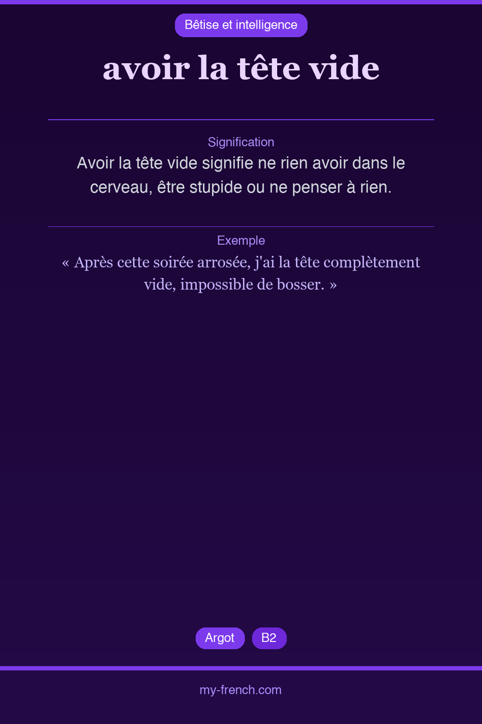 avoir la tête vide : que veut dire cette expression ?