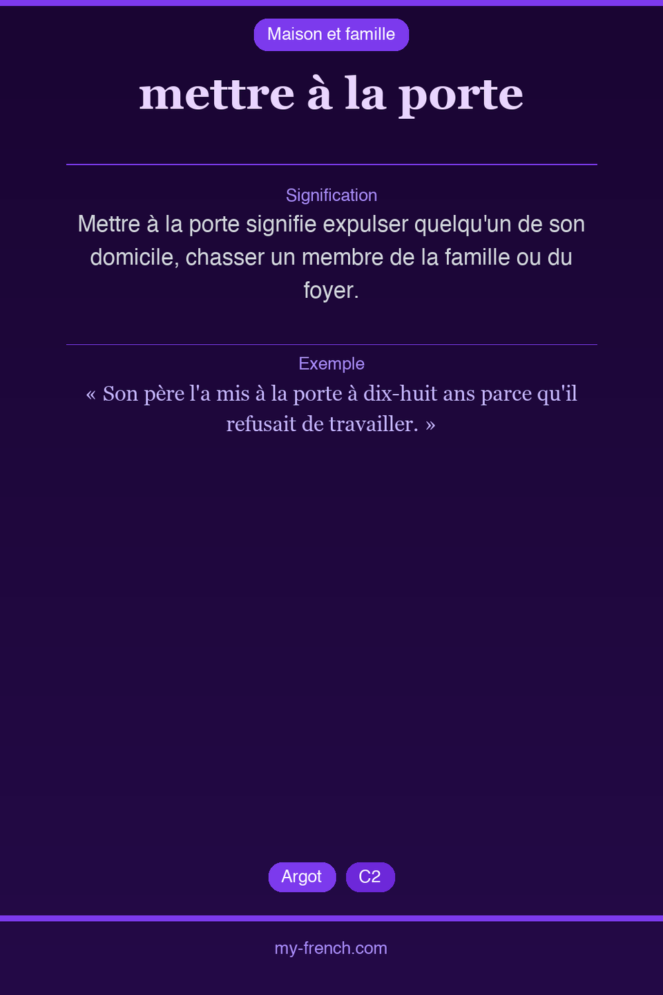 mettre à la porte : que veut dire cette expression ?