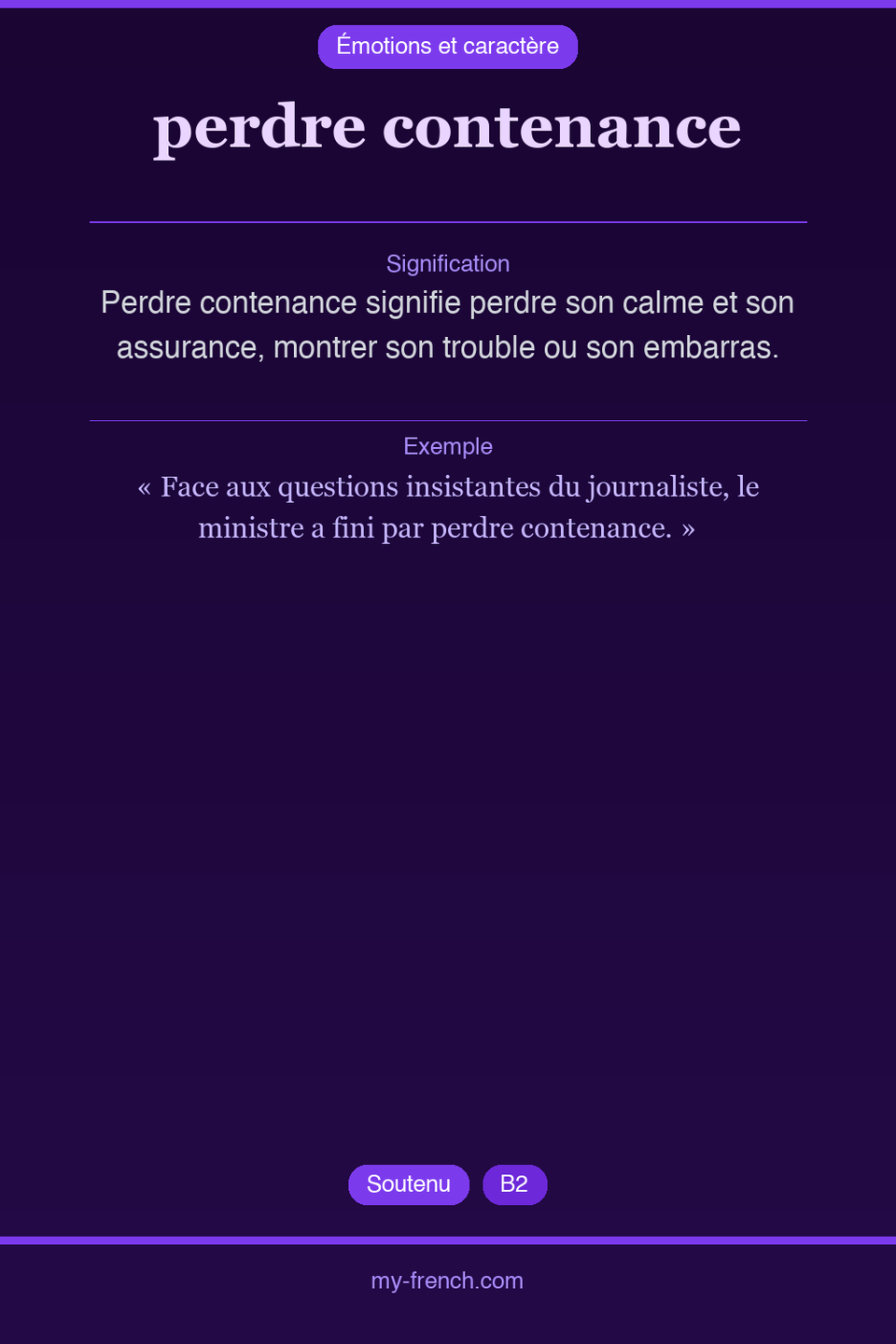 perdre contenance : que veut dire cette expression ?