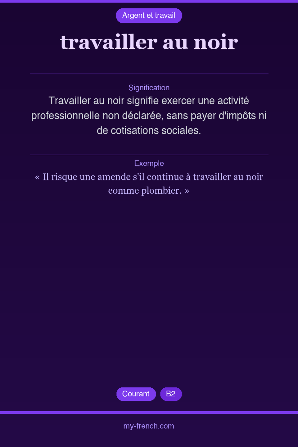 travailler au noir : que veut dire cette expression ?
