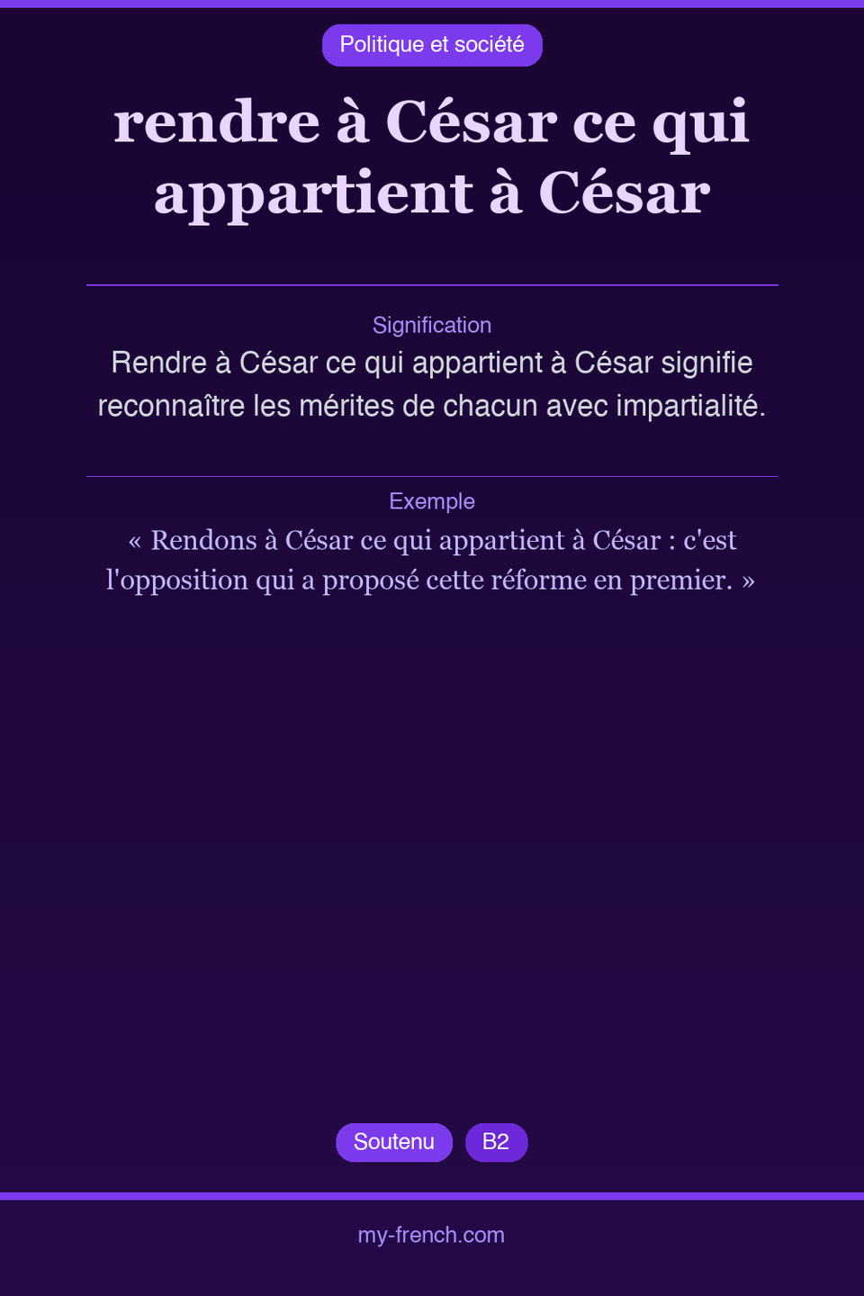 rendre à César ce qui appartient à César : que veut dire cette expression ?