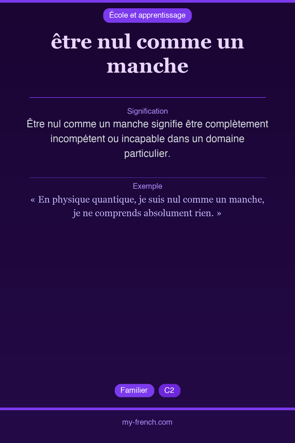 être nul comme un manche : que veut dire cette expression ?