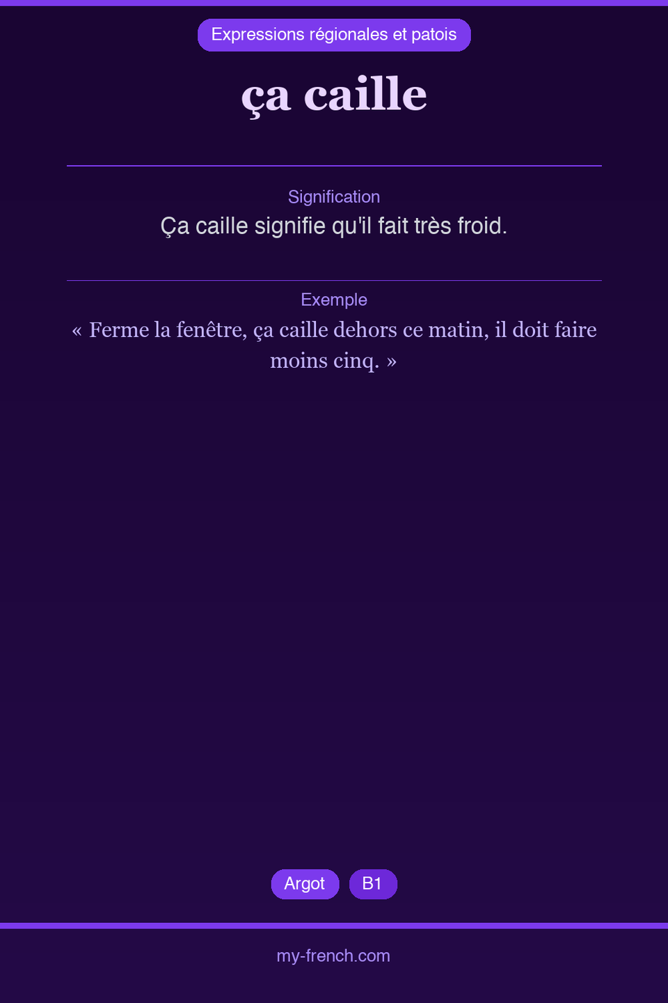 ça caille : que veut dire cette expression ?