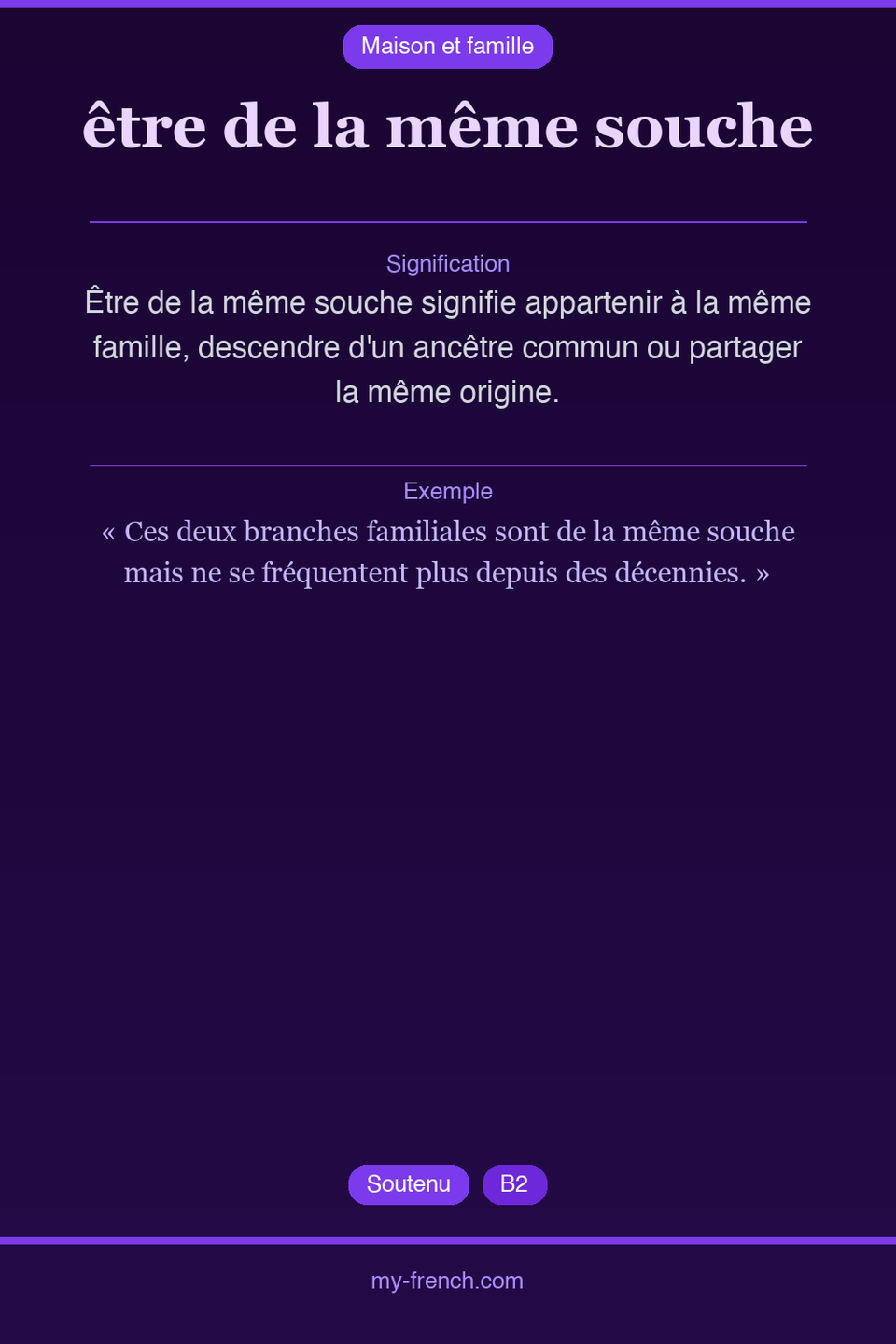 être de la même souche : que veut dire cette expression ?