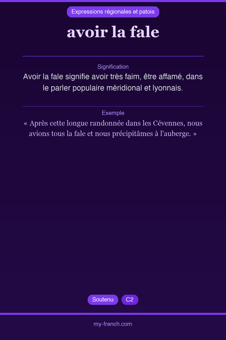 avoir la fale : que veut dire cette expression ?