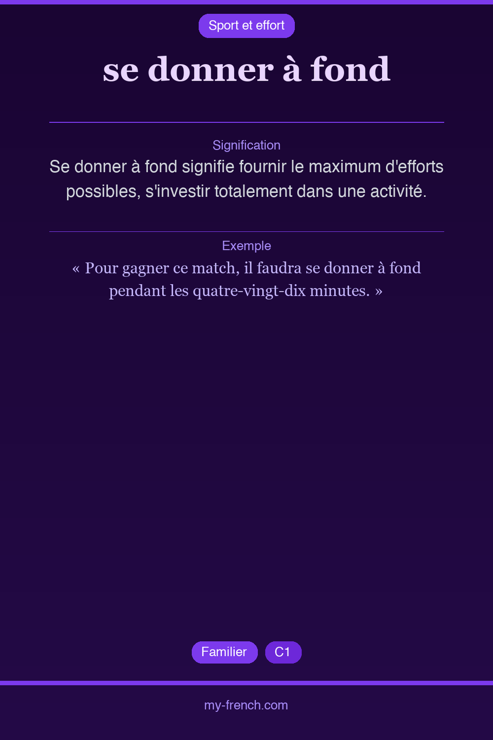 se donner à fond : que veut dire cette expression ?