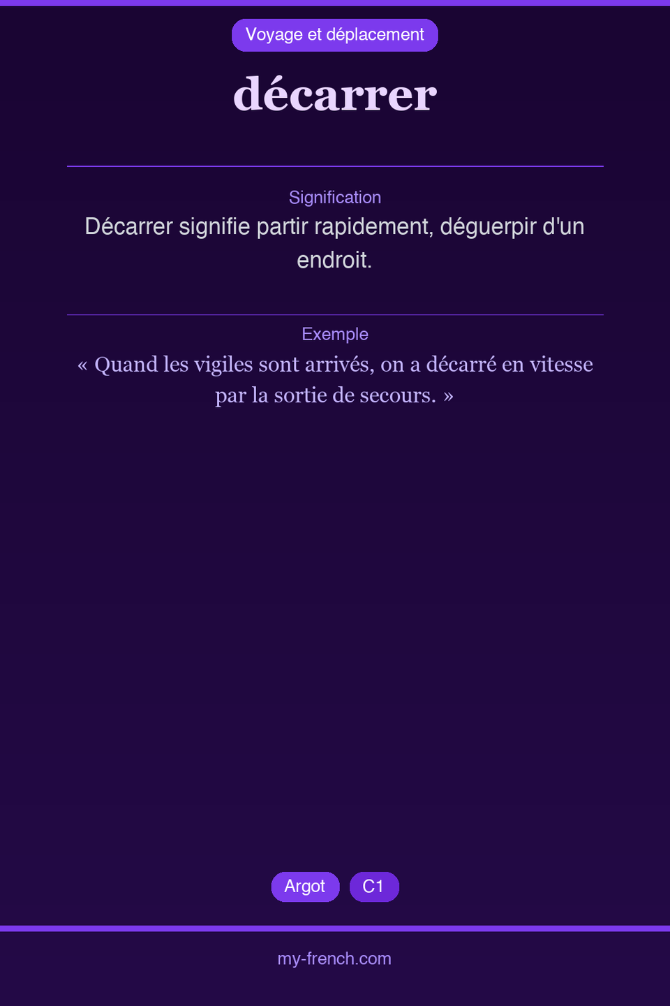 décarrer : que veut dire cette expression ?