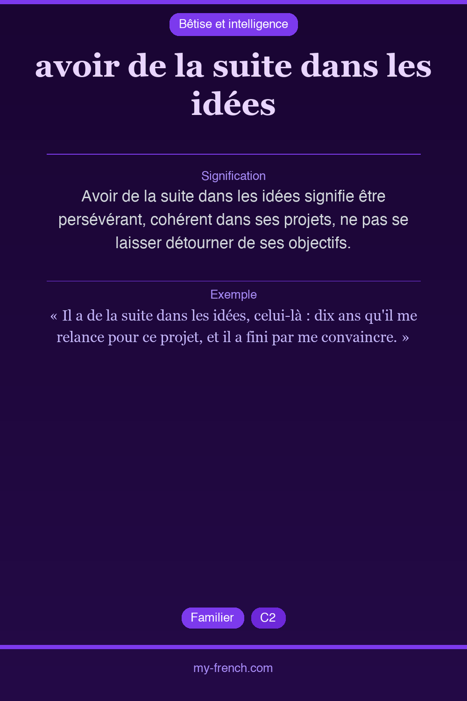avoir de la suite dans les idées : que veut dire cette expression ?