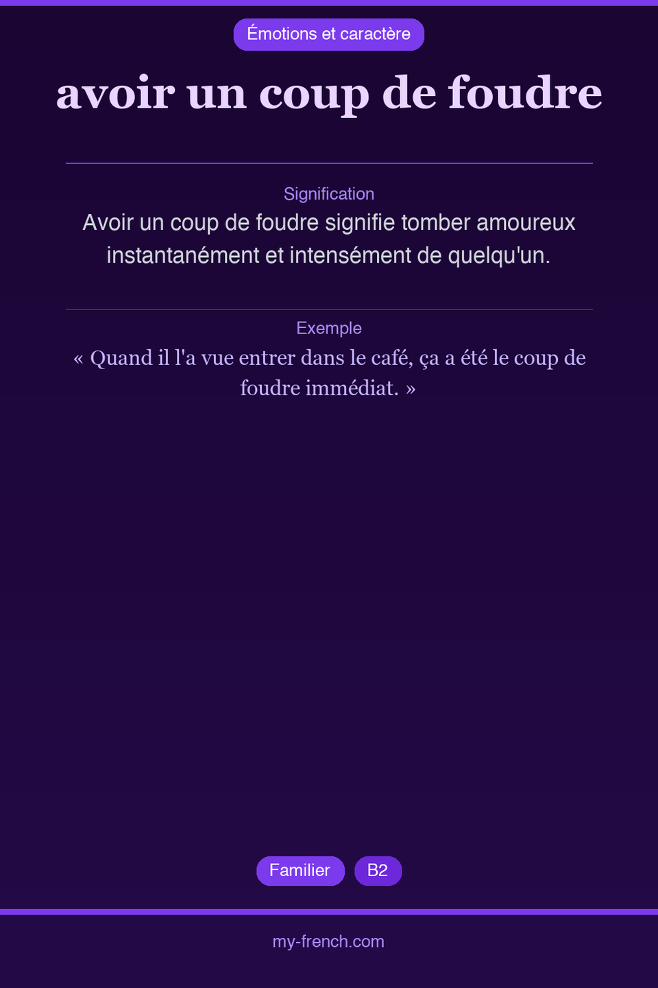 avoir un coup de foudre : que veut dire cette expression ?